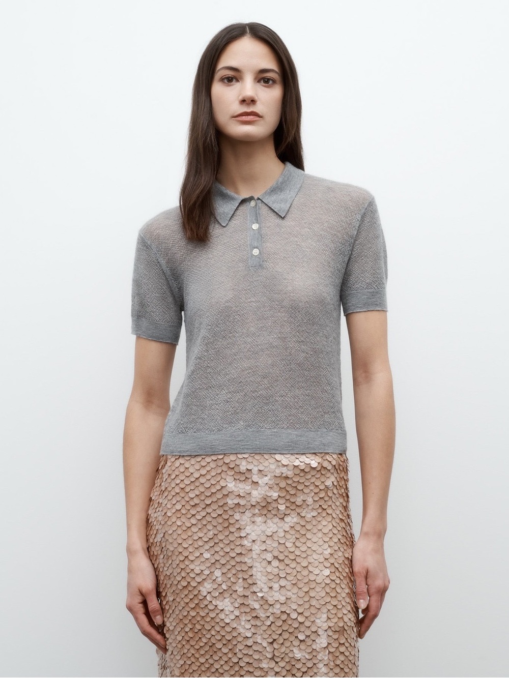 NWT $425 TWP Gauze Cashmere Polo Sweater
